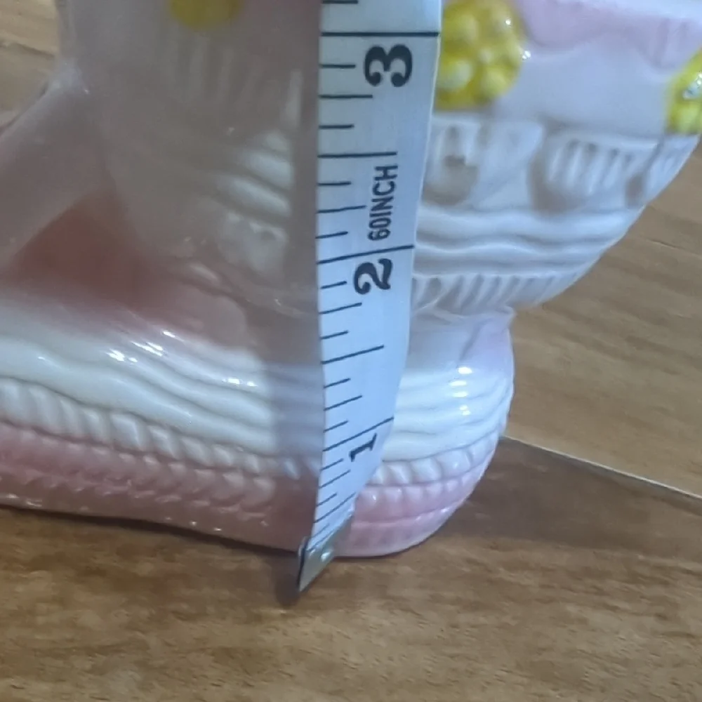 Pink and White Ceramic Boot Wall Decor